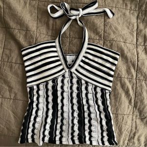 Missoni Black & White Knit Halter Tank